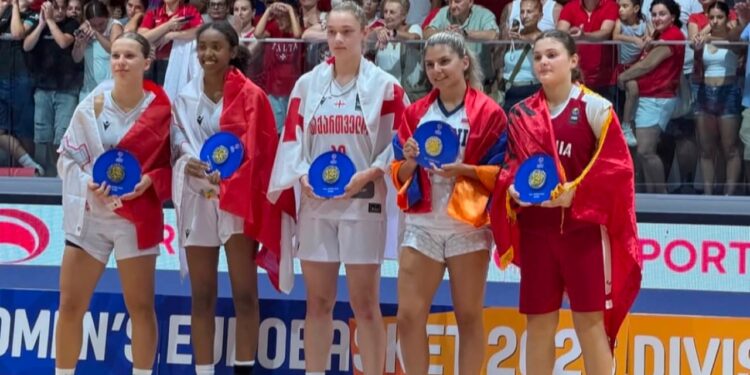 Basketboll: Shqipëria U-16 e vajzave fiton medalje argjendi në Divizionin C; 13-vjeçarja Helena Byberi udhëheq ekipin kuqezi