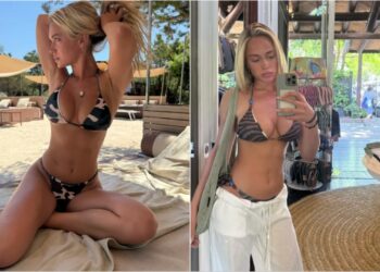 Foto/ Modelja britanike më seksi se kurrë ngushëllon futbollistin e eliminuar herët nga Botërori