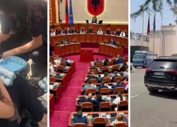 LIVE/ Protestues te Kuvendi me vezë dhe bllokime rrugësh, policia gardh para institucionit, deputetët përplasen, ndërpriten punimet