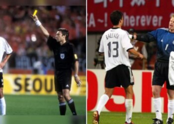 Oliver Kahn ironizon për Balogun: Do të doja heqjen e kartonit të Ballackut në 2002
