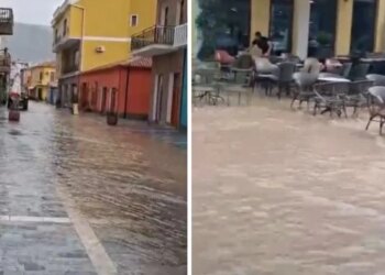 Edhe në Pogradec rrebesh shiu, pak minuta reshje përmbytin rrugët e qytetit