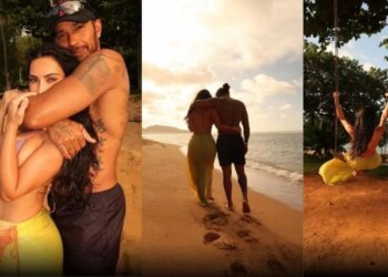 Hamilton dhe Kim Kardashian shijojnë pushimet tropikale me përqafime në plazh dhe momente relaksi