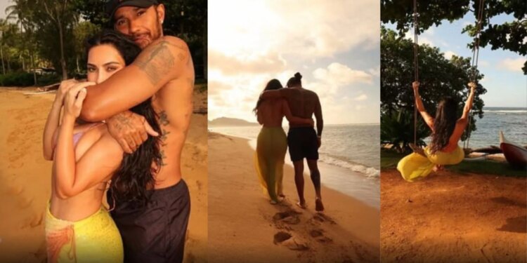 Hamilton dhe Kim Kardashian shijojnë pushimet tropikale me përqafime në plazh dhe momente relaksi