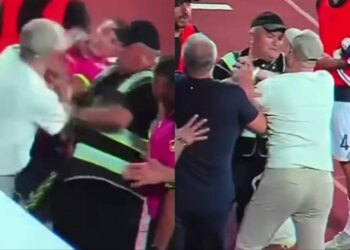 Presidenti i Vllaznisë, Alban Xhaferi afrohet dhe e godet me grusht gjyqtarin pas ndeshjes me Elbasanin (Video)