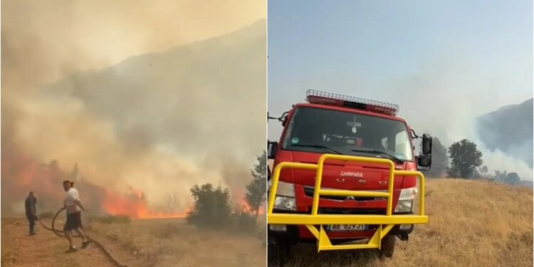 Situatë kritike në Librazhd: zjarri po përhapet shpejt dhe i afrohet banesave në Xhyrë