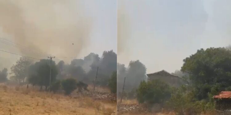 Zjarr në Vranisht të Himarës, flakët përhapen në zonë dhe zjarrfikësit në terren