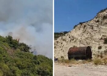 Zjarr në fshatin Drenovë të Mallakastrës, vatra aktivizohet pranë pusit të naftës dhe nënstacionit elektrik