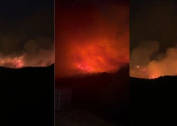 Zjarri në rrethinat e Tiranës, situatë alarmante; ndërhyrja e zjarrfikësve e pamundur për shkak të terrenit të vështirë