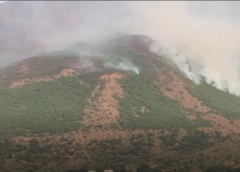 Zjarri përfshin qindra hektarë pyje në Bulqizë dhe flakët afrohen rrezikshëm pranë dy fshatrave