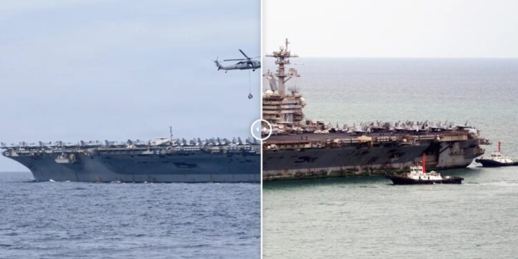 Aeroplanmbajtësja amerikane Abraham Lincoln mbërrin në Tajlandë e mbuluar nga ndryshku; Eksperti: Duhen 30 ditë për ta pastruar