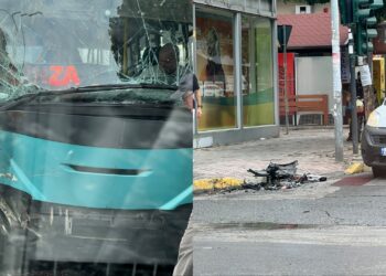 FOTO/ Aksident në kryqëzimin e rrugës “Bardhyl”: urbani i Linzës përplaset me një automjet