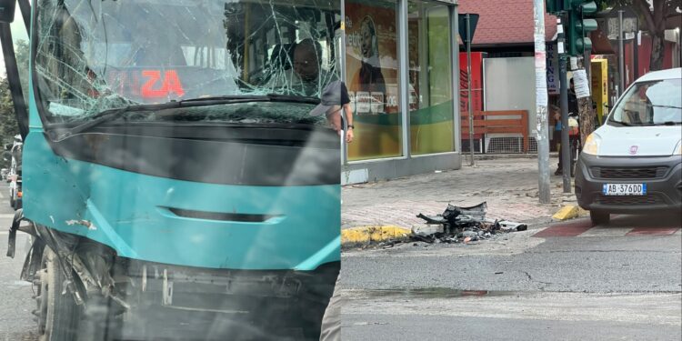 FOTO/ Aksident në kryqëzimin e rrugës “Bardhyl”: urbani i Linzës përplaset me një automjet