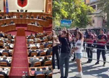 LIVE/ Nis Kuvendi, protestues pranë godinës; policia vendos gardh metalik; deputetët për Hagën dhe pagat