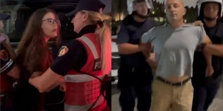 Pamje nga shoqërimi i tubuesve në Tiranë, protestuesja kërkon telefonin për të lajmëruar motrën: Kam mamin të sëmurë