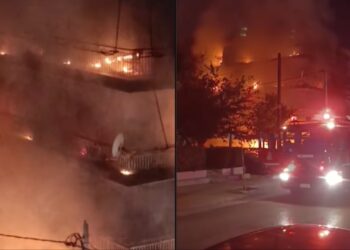 Pëllumb Islami u vra aty 3 vjet më parë; zjarri dogji pallatin, banorët u bllokuan në tarracë (Video)