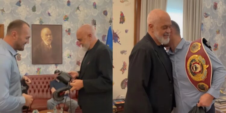 Shqiponja që nuk njeh humbje — Rama pret në Kryeministri kampionin Nelson Hysa: Edhe unë me demokratin Zef Gjoni