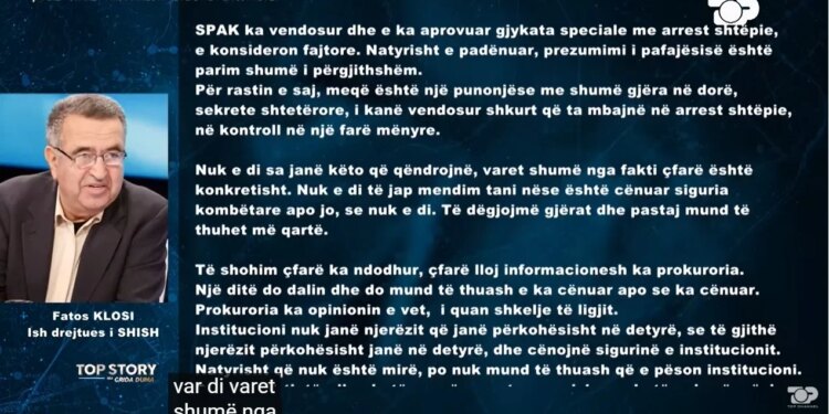 Skandali në SHISH: Fatos Klosi për herë të parë në Top Story thotë Vlora Hyseni nuk është institucioni