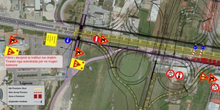 Superstrada Tiranë–Durrës e bllokuar, ARRSH: Oraret dhe devijimet e trafikut për punimet