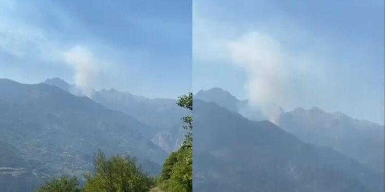 Zjarri përfshin masivet pyjore të Tropojës; flakët rrezikojnë pemët 100-vjeçare në Nikaj-Mërtur