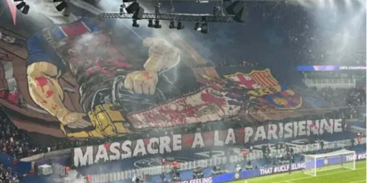 Barcelona denoncon në UEFA banderolën Masakra Pariziene në Parkun e Princave