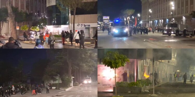 Dita 13 e protestës: goditen me gurë godina e Kryeministrisë dhe Kryesisë; banka sulmohet; policia me gaz/ujë, shoqërime
