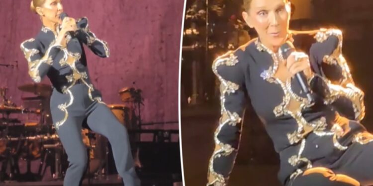 FOTO/ Momente paniku në koncertin e Celine Dion në Paris, këngëtarja e famshme rrëzohet në skenë
