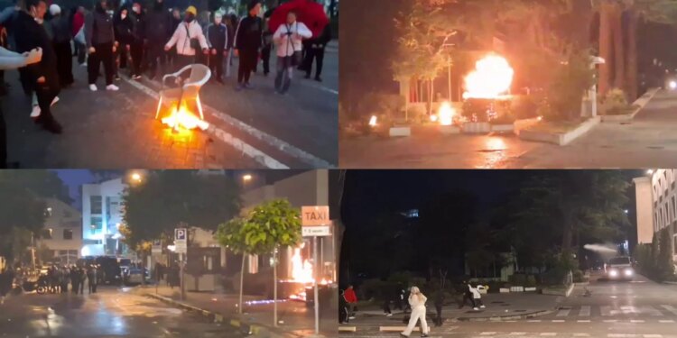 LIVE/ Rikthehen incidentet në bulevard: protestues hedhin molotovë dhe gurë, djegin karrigën para kryeministrisë; policia përgjigjet me ujë