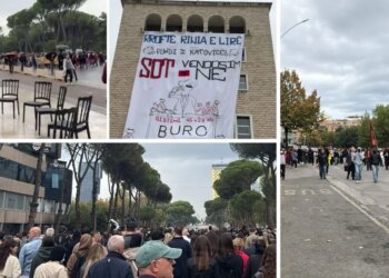 LIVE/ Studentë dhe pedagogë para zyrës së Kryeministrit, nuk ka tym të bardhë për dialog me Ramën