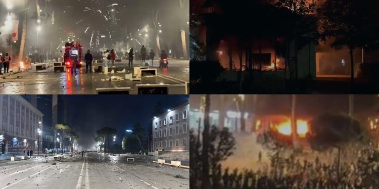 LIVE/ Tirana në kaos, protestuesit shkatërrojnë ministritë, Piramidën, qendrën tregtare dhe biznese; digjet makinë në komisariatin nr.2