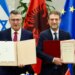 Ministri izraelit Gideon Sa’ar në Tiranë nënshkruan marrëveshjen ndërqeveritare me Ferit Hoxhën