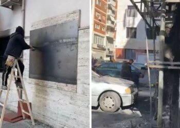 Një ditë më vonë, pasi protestuesit i vunë flakën, Gjykata e Lartë blindon dritaret me mbrojtëse hekuri