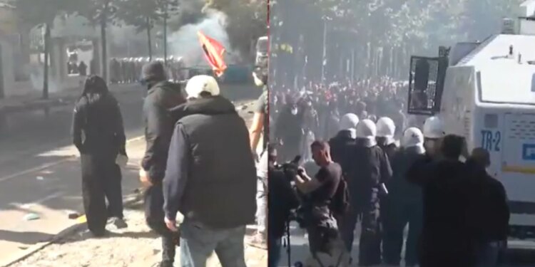 Përshkallëzohet situata te Ministria e Arsimit; protestues hedhin gurë ndaj policisë, efektivët kundërpërgjigjen