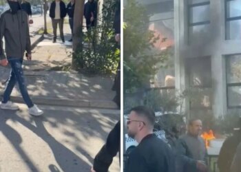 Protesta në Kurbin nis me bomba molotov, flakë në ambientet e Bashkisë