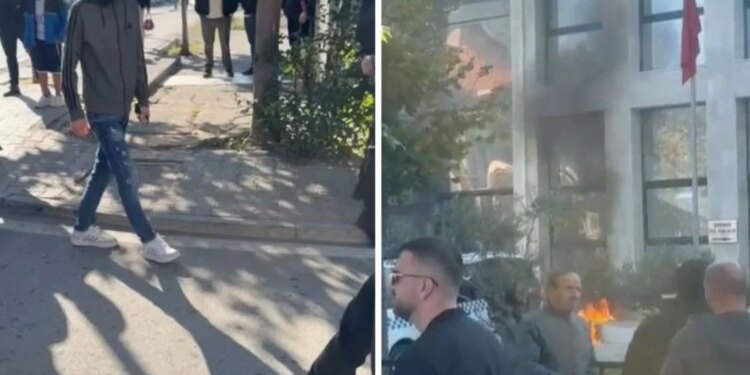 Protesta në Kurbin nis me bomba molotov, flakë në ambientet e Bashkisë