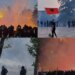 Protestë dhunshme: zjarr në Ministrinë e Bujqësisë; protestuesit hedhin gurë e molotovë, efektivët reagojnë me ujë, gaz, plumba-gome