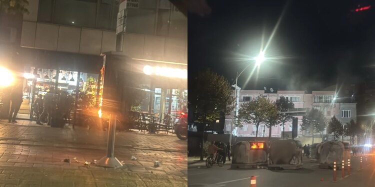 Protestuesit ndahen në disa grupe në Tiranë, i vënë flakën koshave, policia i hedh gaz lotsjellës