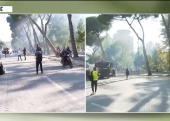 Protestuesit u vendosën në Parkun Rinia; policia i largon me ujë dhe gaz lotsjellës