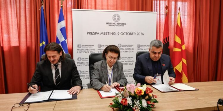 Puna për dosjen e Prespës në UNESCO, ministri Gonxhja takim me homologët grek dhe maqedonas