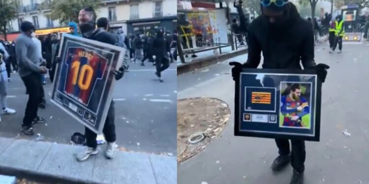 Sa vlejnë fanela dhe shiriti i kapitenit me autograf të Lionel Messit, të vjedhur në protestat e Parisit?