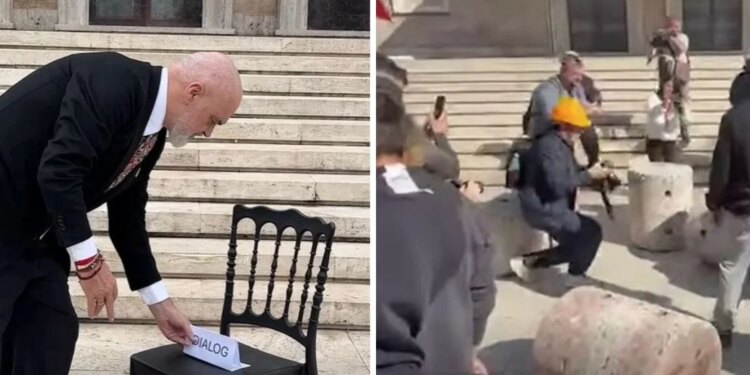 Stolat e betonit u rrokullisën në bulevard, Rama ironizon pedagogët dhe refuzimin e tyre për dialog: Erdhën përsëri…
