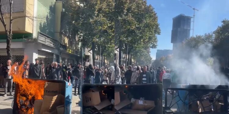 Tensionet te Ministria e Arsimit, protestuesit i vunë flakë koshave të mbeturinave