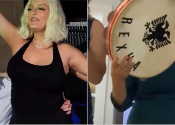 Video/ Bebe Rexha ia merr valles mes tupanave dhe marton vëllanë me dasmë shqiptare