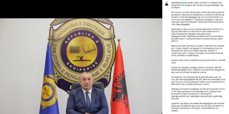 E paralajmëroi Timoni.al, Balluku shkarkon drejtorin e Burgjeve, Adriatik Kupi mesazh në rrjete: Mu hodhën gurë, koha do të flasë më qartë